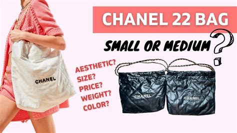 chanel 22 small vs medium size|chanel 22 backpack dimensions.